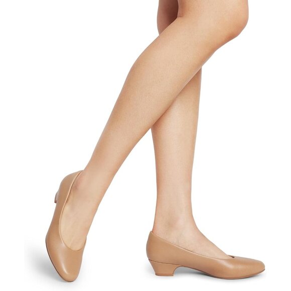 Dream Pairs Women's Nude Pu Closed Pointed Toe Low Chunky Heel Pump Shoes - Picture 4 of 7